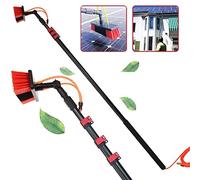3-12M Water Fed Telescopic Brush,Window Cleaner Kit,Window Cleaner Kit, Water/Hose Fed Pole, Cleaning Photovoltaic and Solar Panels,5M Rod,35cm Brush Head,35cmbrushhead-5.4M/18FT