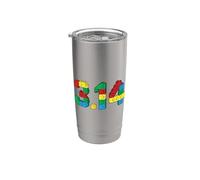 3.14 Bricks 3.14 Blocks Master Builder Kids Happy Pi Day Stainless Steel Insulated Tumbler
