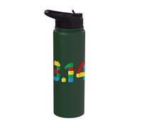 3.14 Bricks 3.14 Blocks Master Builder Kids Happy Pi Day Stainless Steel Insulated Water Bottle