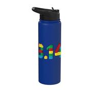 3.14 Bricks 3.14 Blocks Master Builder Kids Happy Pi Day Stainless Steel Insulated Water Bottle