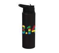 3.14 Bricks 3.14 Blocks Master Builder Kids Happy Pi Day Stainless Steel Insulated Water Bottle