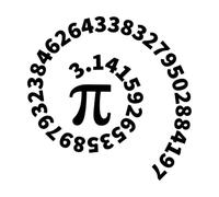 3.14 pi Science Spiral with digit's Mathematics Math Wall Stickers 42x42cm It Won't Fall Off Black