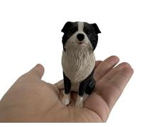 3.14" Small Resin Border Collie Figurine, Dog Memorial, Car Decor, Collectible Statue Figure Sculpture Gift (Black White, L: 2.36"x W:1.57" x H: 3.14")