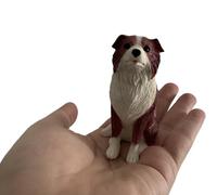 3.14" Small Resin Border Collie Figurine Gifts, Dog Memorial Gifts, Dog Figurines, Car Decor, Collectible Border Collie Statue Figure Sculpture Gifts (Red white, L: 2.36"x W:1.57" x H: 3.14")