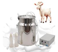 3-14L Electric Milking Machine with Auto Stop, Ddasam Portable Cow/Goat/Sheep Milker Kit, Stainless Steel Bucket & Vacuum Pump for Home Farm, Safe & Efficient