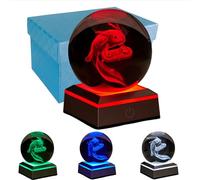 3.15 inch Axolotl Crystal Ball Lamp, 3D Crystal Gamepad Axolotl Night Light with LED Colorful Lighting Touch Base, Axolotl Model Lamp, Home Room Decor, Gift Box Packaging (Game Axolotl)