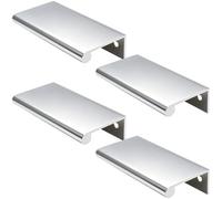 3.15 Inch Finger Pull 4Pcs, 2.52 Inch Hole Centers, Aluminum Alloy, Chrome