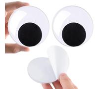 3.15 Inch Giant Googly Eyes Self Adhesive, 8 cm Big Wiggle Eyes Large Sticky Eyes for Party Decorations Refrigerator Door Christmas Trees Lawns Car Classroom DIY Craft Projects (Pack of 2)
