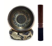 3.15 inch Tibetan Singing Bowl Set, Authentic Handmade Meditation Bowl Stress Relief Yoga Set with Striker & Cushion for Sound Therapy, Chakra Healing, Spiritual Gatherings