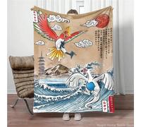 (3, 150x200cm) Pokemon Cartoon Retro Charizard Anime Flannel Blanket Pikachu Figures Home Sofa Lunch Break Blankets Children Student Kids Gifts