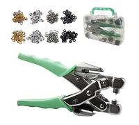 3/16 & 1/8 Grommet & Eyelet Pliers Tool Set with 160 Pcs Metal Grommets & Case for Leather Bags, Clothes, Belts, Cards & Crafts