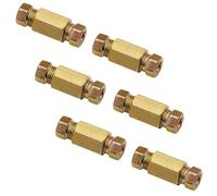 3/16" Brake Pipe Fittings Set, 6 Unions and 12 Nuts for 4.75mm SAE Flaring Brake Line Kit