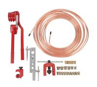 3/16 Inch Brake Line Kit, Professional Copper Coated Brake Line Flaring Tool Kit, Complete Set with 25PCS Accessories for Most Hydraulic Braking Systems and Transmission Systems, I