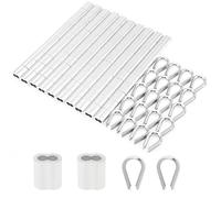 3/16" Wire Rope Thimbles 20Pcs + 100Pcs M5 Wire Rope Sleeve,Aluminum Crimping Loop Sleeves Cable Crimps Ferrules Stainless Steel Thimble Rigging for Diameter 6mm Cable