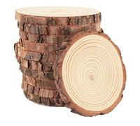 3-16CM Thick Natural Pine Round Unfinished Wood Slices Circles with Tree Bark Log Discs DIY Crafts Wedding Party Painting 1-10pc(6 7cm 5pcs)