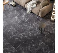 (#3) 16Pcs Grey Stone Effect PVC Flooring Tiles