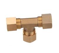 3.175-15.88mm 1/8 3/16 1/4 5/16 3/8 1/2 5/8" Inch Pipe Brass Tee 3 Way Compression Union Tube Fitting,9.52mm 3l8 I