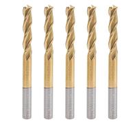3.175 mm 3 - Flute Flat End Milling Cutter, Tungsten Steel Cutting Tools with Ti Plating, for CNC Router and Milling Machines, 3.175 x 15 x 40 mm, 5 - Pack