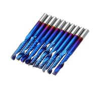 (3.175x3.175x17mm) 10pcs 3.175 Shank Blue Coated Single Flute End Mill Tungsten Carbide Spiral CNC Milling Cutter 2/2.5/3.175mm