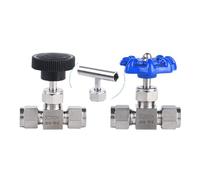 3-18mm 1/8"-1/2" Tube Compression Union 304 316L Stainless Steel Flow Adjust Needle Valve Crane(3mm,SS316L_STEEL HANDLE)