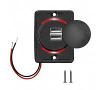 3.1A Car Dual USB Charger,2 Port USB Charging Socket Charging Panel,Quick Charge,Waterproof,Mount 12V-24V for Mobile Phone Tablet Android Devices GPS (1 pcs)