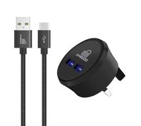 3.1AMP/3100mAh Supper fast Universal Dual USB Mains Plug + 3.1AMP/3100mAH High Life Span Fast USB TYP- C Cable (1m+2m+3m) for Samsung Galaxy Tab, Huawei most new phones and all USB-C Devices (Black)