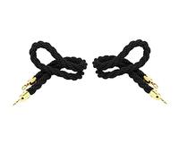 3.2/4.9/6.5/8.2/9.8/11.4/13.1/14.7/16.4ft Safety Twist Rope Barrier, Club Crowd Divider Carpet Ropes for Stanchion Post Stand, Black
