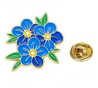 3 * 2.8cm Forget Me Not Pin Badge,Floral Series Ena/mel Brooches,Deme/ntia Alzh/eimer's Awareness,Memorial Pin Gift,Elegant Women Flower Brooches,Versatile Pin Badges for Clothing(Blue Star flower)