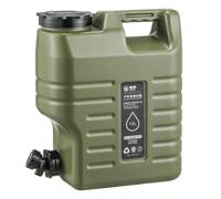 3.2 Gallon/12L Portable Water Storage Carrier with Spigot Large Capacity Truly No Leakage Multifunction Camping Water Container Army Green Food-Grade PE Drink Dispenser for Outdoor Camping/Hi