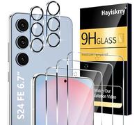 [3+2-Pack] Glass Screen Protector for Samsung Galaxy S24 FE, 9H Tempered Glass, Ultrasonic Fingerprint Support, HD Clear, Anti-Scratch and Bubble Free