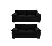 (3+2 Seater) Amalfi Jumbo Cord 3 Seater and 2 Seater Sofa Snugg Furniture UK Limited Black One Size