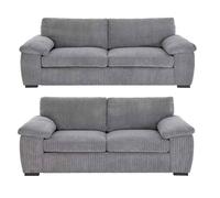 (3+2 Seater) Amalfi Jumbo Cord 3 Seater and 2 Seater Sofa Snugg Furniture UK Limited Grey One Size
