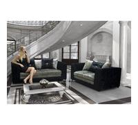 (3+2 Seater, Black & Silver) Aurora Crushed Velvet 3 and 2 Seater Sofa