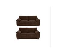 (3&2 Seater Sofa, Chocolate) Atrani Jumbo Cord Fabric Sofa