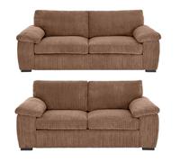 (3&2 Seater Sofa, Coffee) Atrani Jumbo Cord Fabric Sofa
