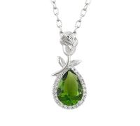 3.20 Carat Natural Peridot Stone Pear Shape Pendant Birthstone Silver Plated Locket For Woman And Men