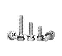 3-20 Pcs Cross Recessed Hex Head With Washer Sem Screw M3 M4 M5 M6 M8 M10 Stainless Steel Metric Three Combination Thread(30mm (3pcs),M4)