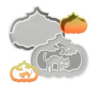 3.21x4.02x1.06 inch Halloween Lantern Molds for Candle Making, Clay Making with Reusable Design, Fondant Shaper for Holiday Decoration, Silicone Orange