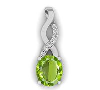 3.25 Carat Peridot Gemstone Art Deco Halo Silver Pendant & Locket For Women And Men|Antique Green Fine Fashion Jewelry Women Gift For Her