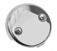 3.25 Inch Bathtub Overflow Drain Cover with Screws for Most Standard Tubs, Dual Hole Design, Matte Black Finish, for Durable Construction, Fit(Silver)