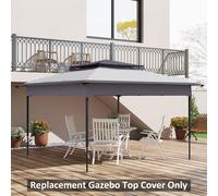 Outsunny 3.25mx3.25m Pop up Gazebo Roof Replacement - Grey, Grey