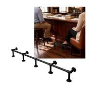 3.28~16.4ft Bar Foot Rail Kit, Bar Foot Rest for Indoor, Bars Feet Bracket for Restaurant Kitchen Cafe(Black,4.1M/13.45FT)