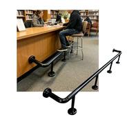 3.28~16.4ft Bar Foot Rails Stainless Steel Indoor Bar Foot Rest for Restaurant Kitchen Reception Desk Counter(Black,1.6M/5.25FT)