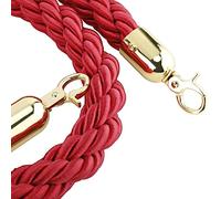 3.2cm Thick Crowd Control Rope - Red Velvet Queue Barrier Rope for Concerts Theaters Hotels 1.5m/4.9ft with Hooks - Ideal for Event Management and Line Control