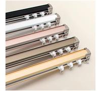 3.2Ft-19.6Ft Curtain Track, Aluminum Alloy Ceiling Track, Curtain Track System, Thickness 2.0Mm, For Straight & Bay Window Rail Top or Face Fix all Fixings(White,3.0m/9.8FT(2 * 1.5m))