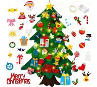 3.2FT Felt Christmas Tree Set, Wall Hanging DIY Christmas Tree, Christmas Decorations for Kids Children, for Xmas Gifts Home Decoration
