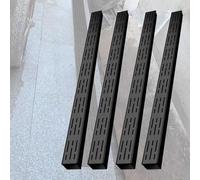 3.2ft Slim Driveway Draina Trench - Stainless Steel Grates Linear Drain Channel for Patios Courards & Driveways - 4 Pcs 2.75" W x 2" H Concrete Design for Efficient Water ment