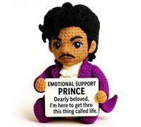 3.2in Prince Doll Positive Crochet Plushie,Emotional Support Gift For Kids And Adults,Soft Palm Pals Positive Potato For Stress Relief,Palm Pals Inspired By Purple Rain Positive Plush For Good Luck