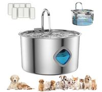 3.2L Cat Water Fountain for Drinking, Pet Drinking Fountain with Quiet Pump, Stainless Steel Cat Water Fountain, Water Bowl, Small Animal Water Tank, Getting Clean Water, for Cats and Small Dogs
