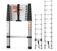 3.2m/10.5FT Telescopic Ladder, Automatic Locking,Free Height Adjustment,Max. Load 150kg,Multi-Purpose Ladder for Garden, Indoor, Home